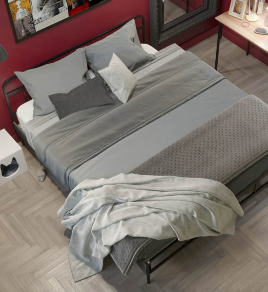 Кровати MEZA PLUS 160х200 см черные металлическая мебель