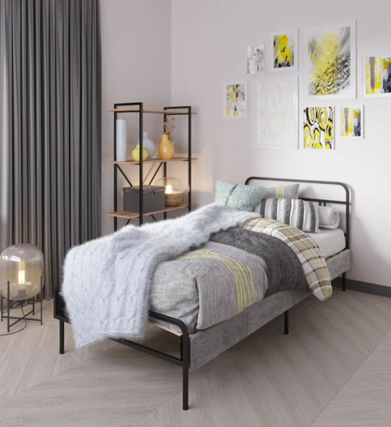 Кровати MEZA PLUS 90х200 см черные металлическая мебель