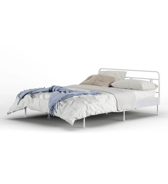 Кровати MEZA PLUS 160х200 см белые металлическая мебель